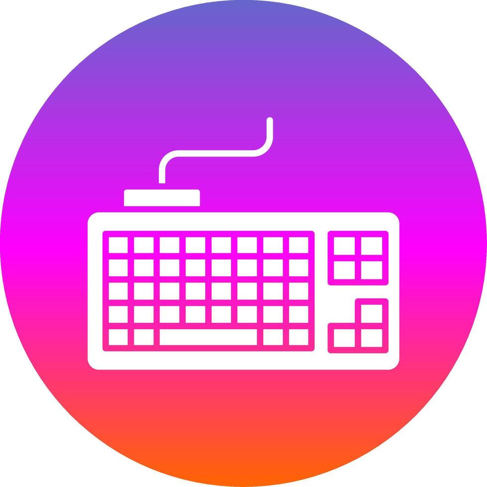 teclado glifo degradado circulo icono vector