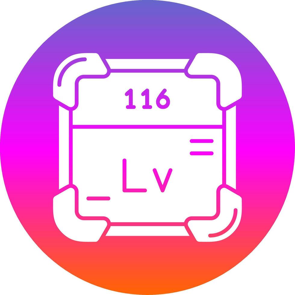 Livermorium Glyph Gradient Circle Icon vector