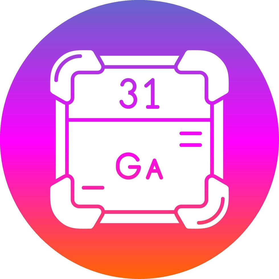 Gallium Glyph Gradient Circle Icon vector