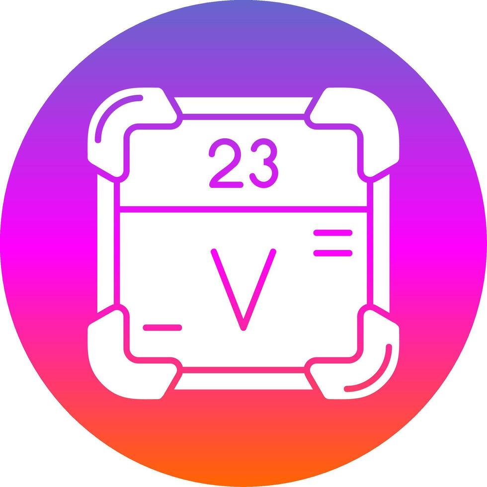 Vanadium Glyph Gradient Circle Icon vector