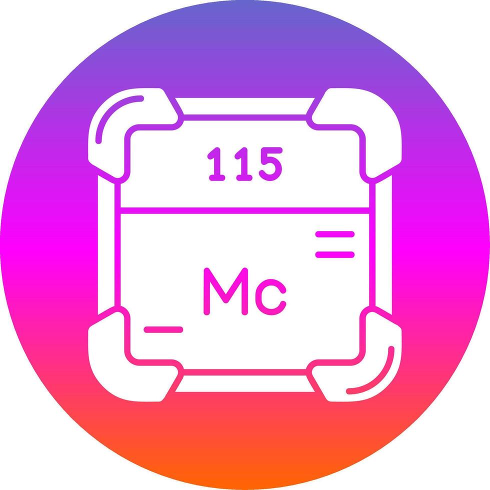 Moscovium Glyph Gradient Circle Icon vector