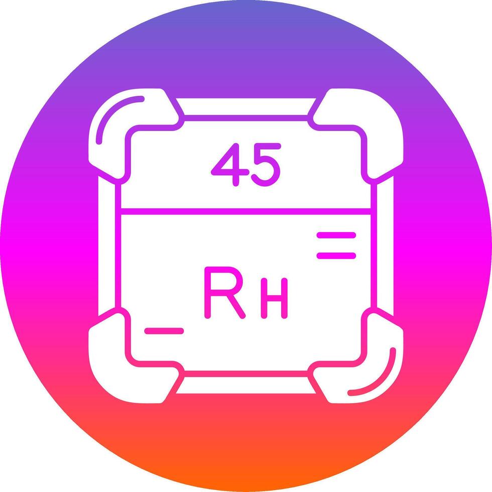 Rhodium Glyph Gradient Circle Icon vector