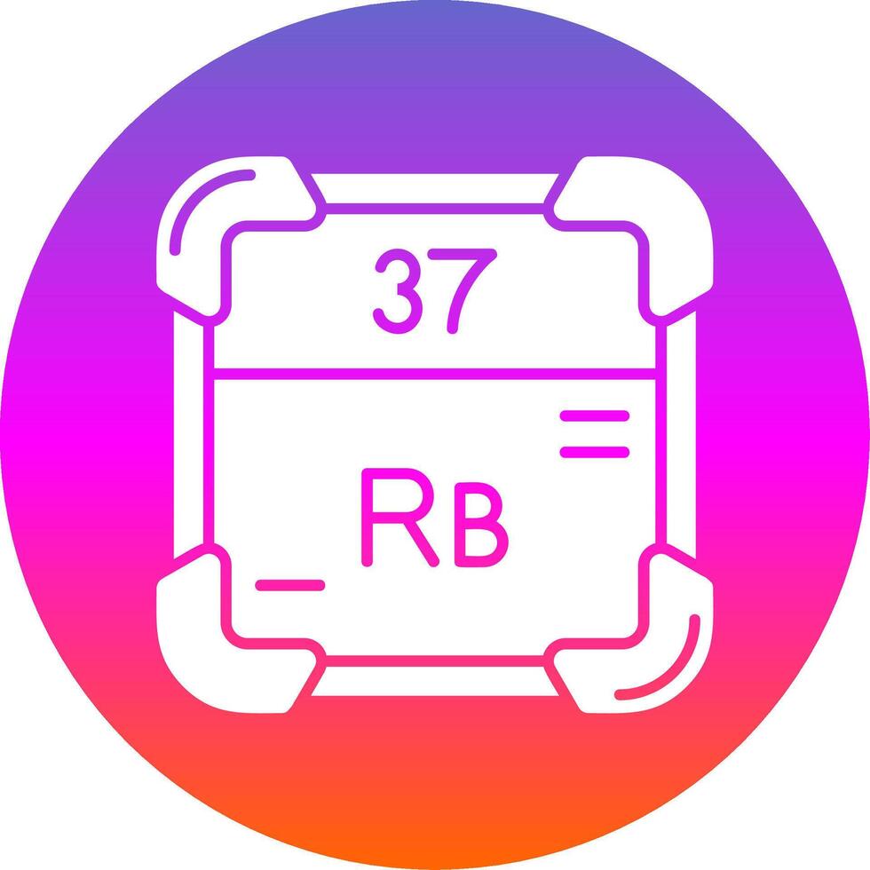 Rubidium Glyph Gradient Circle Icon vector