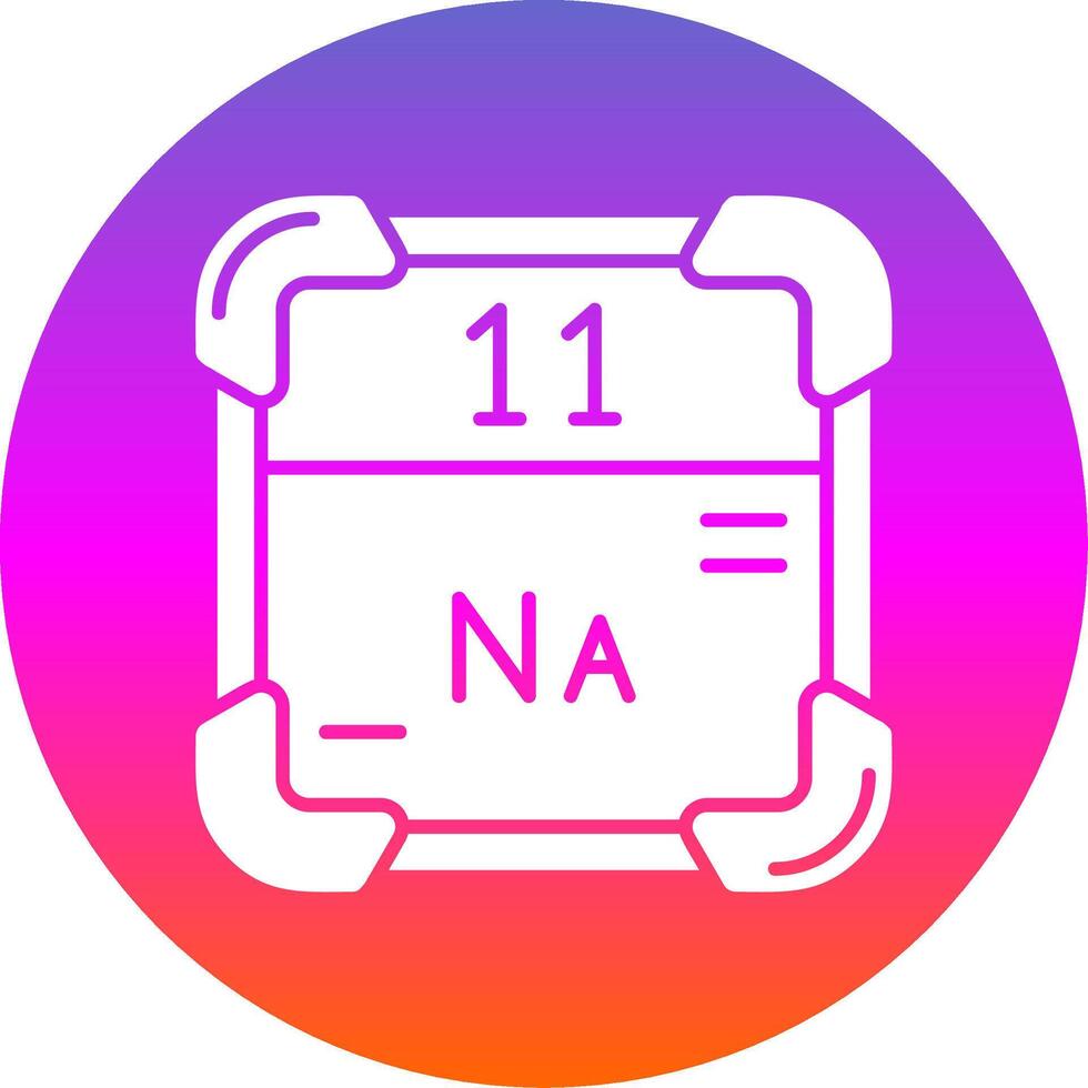 Sodium Glyph Gradient Circle Icon vector