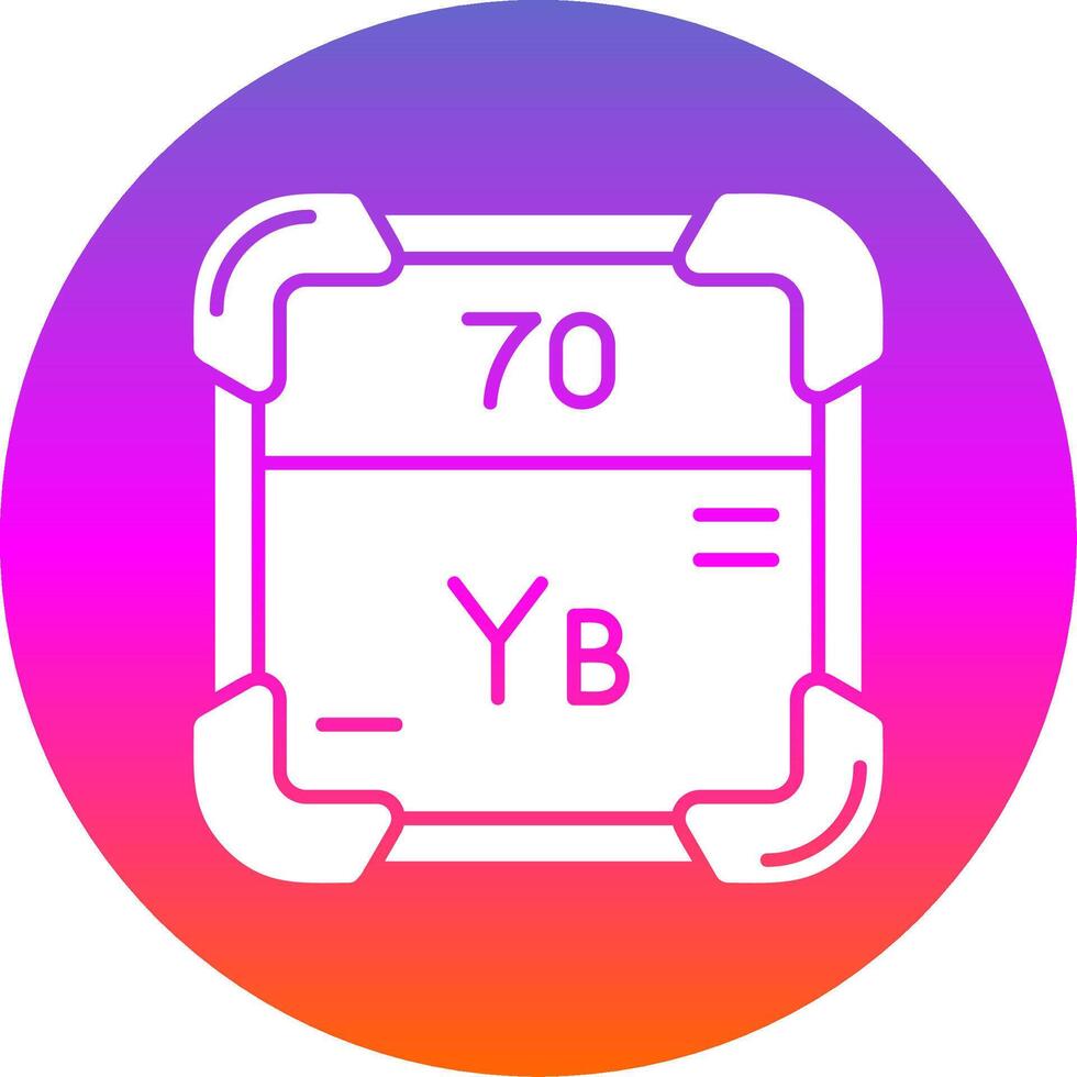 Ytterbium Glyph Gradient Circle Icon vector