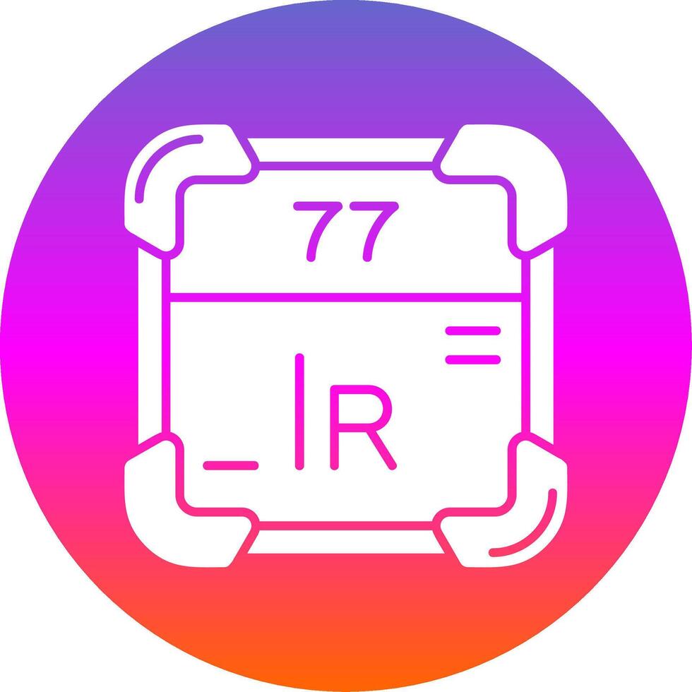Iridium Glyph Gradient Circle Icon vector