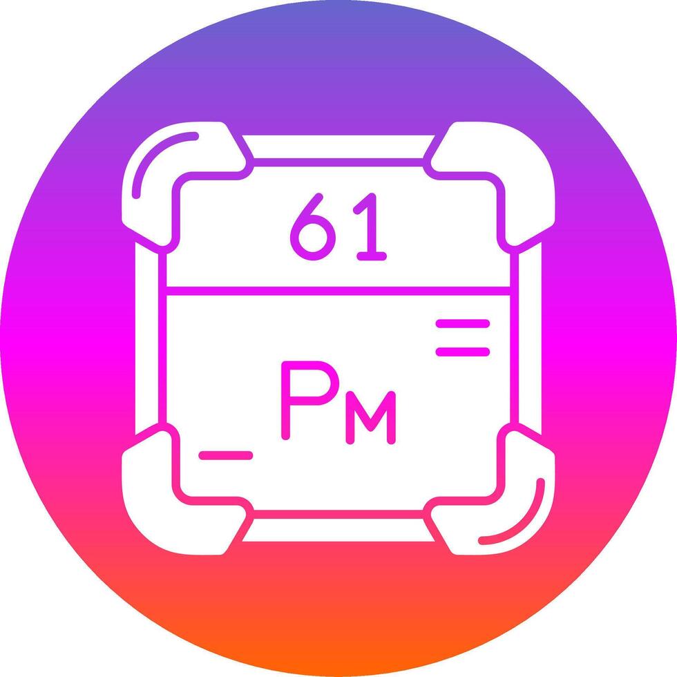 Promethium Glyph Gradient Circle Icon vector