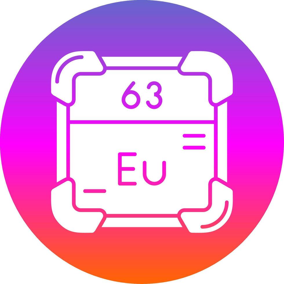 Europium Glyph Gradient Circle Icon vector