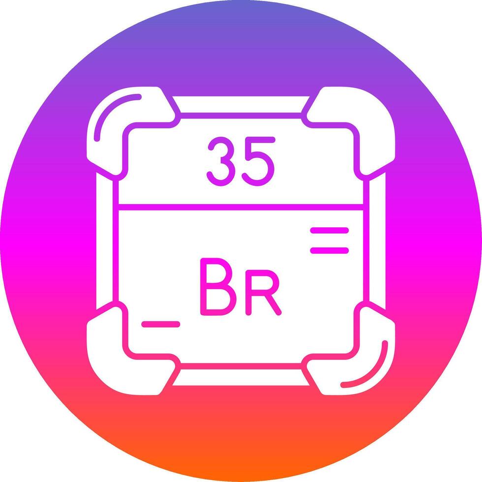 Bromine Glyph Gradient Circle Icon vector