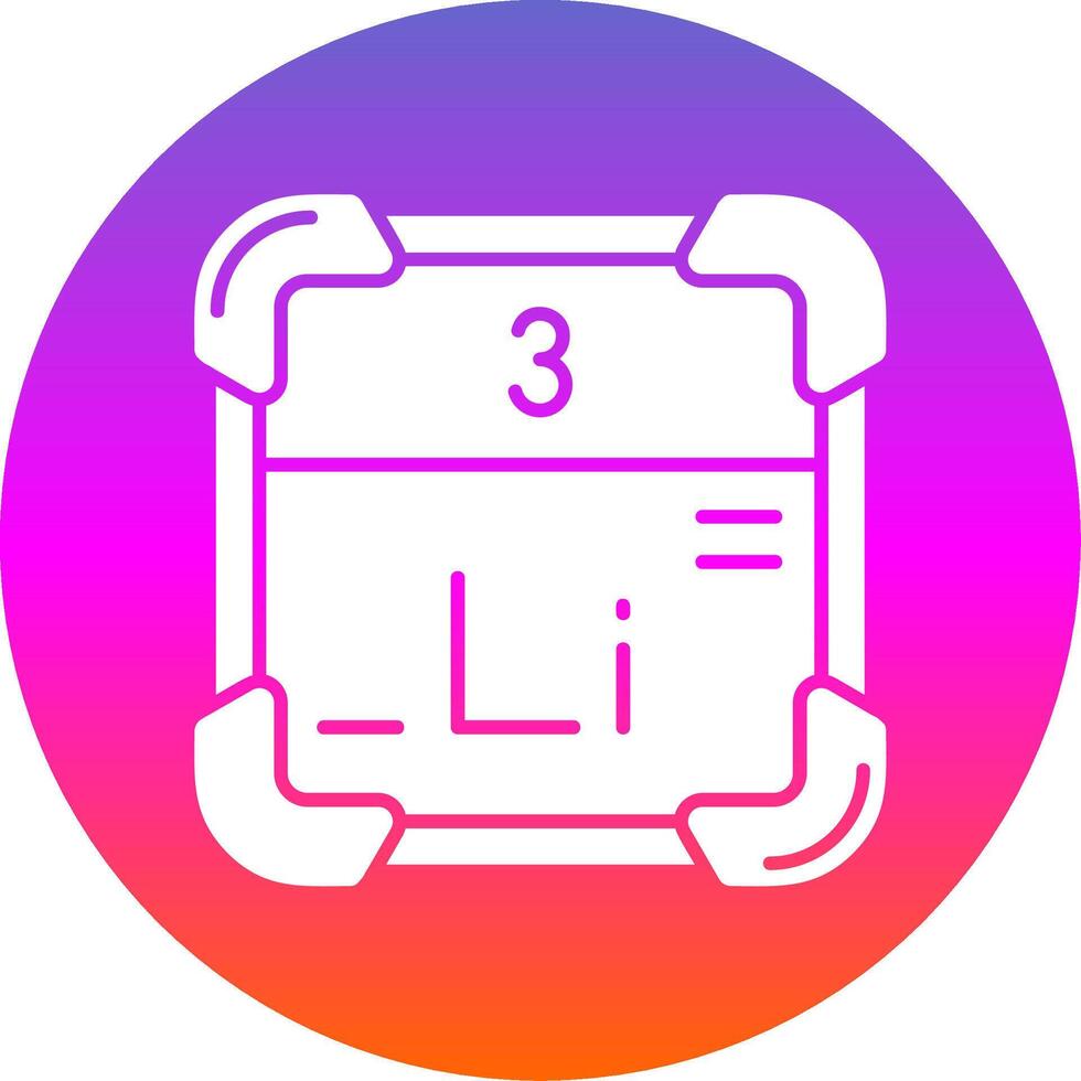 Lithium Glyph Gradient Circle Icon vector