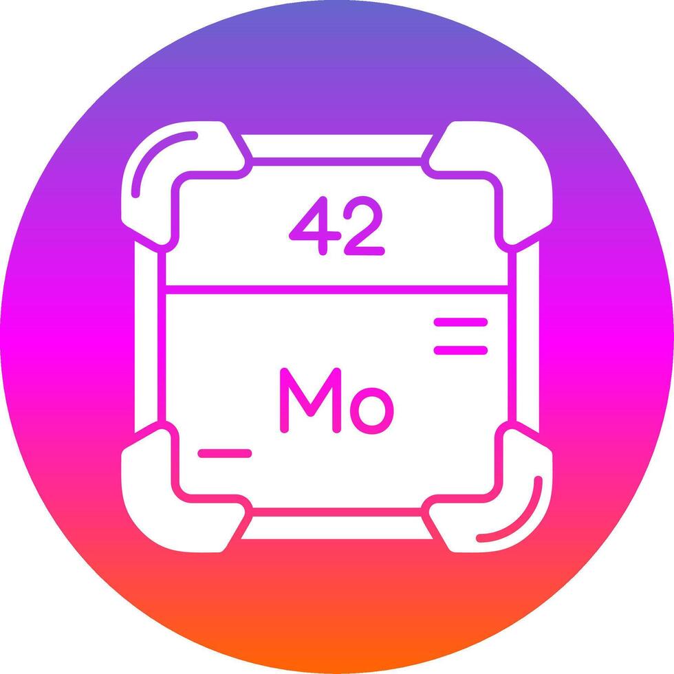 Molybdenum Glyph Gradient Circle Icon vector