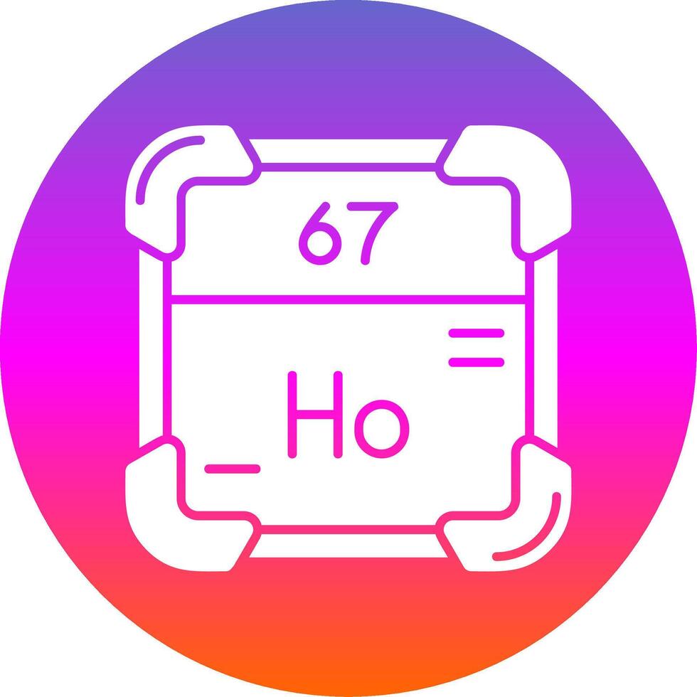 Holmium Glyph Gradient Circle Icon vector