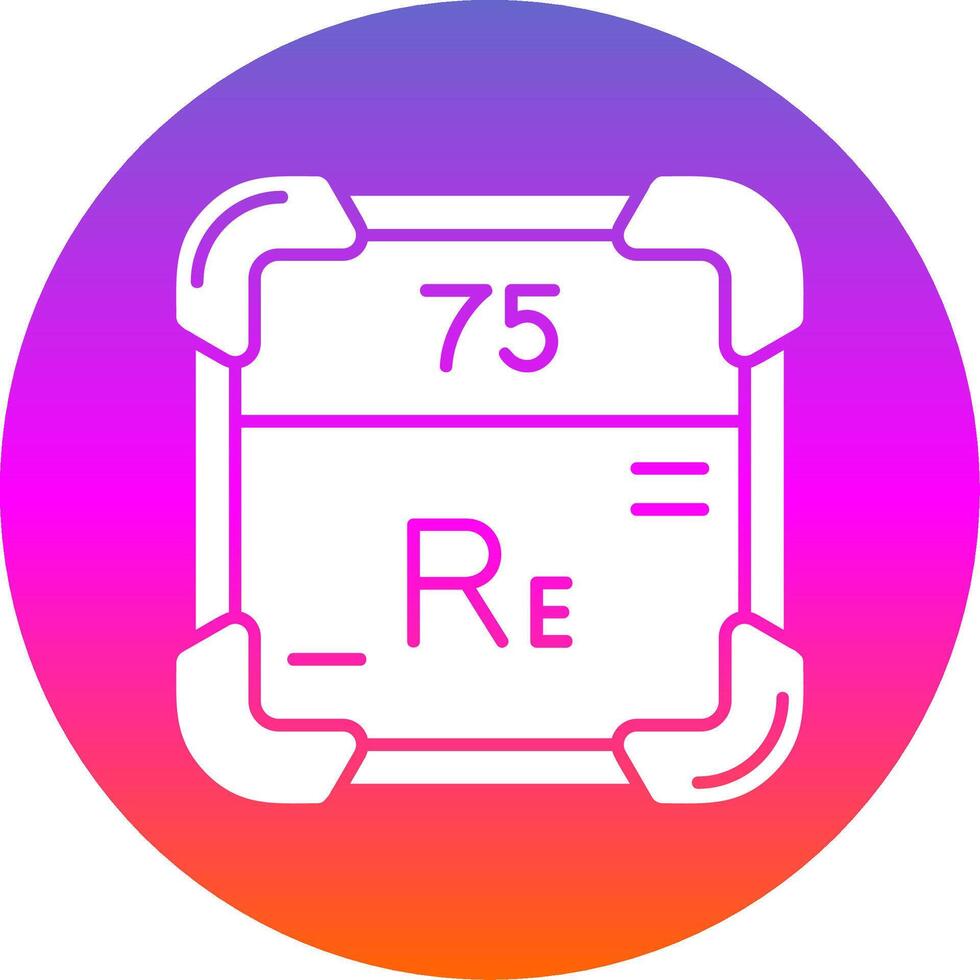 Rhenium Glyph Gradient Circle Icon vector