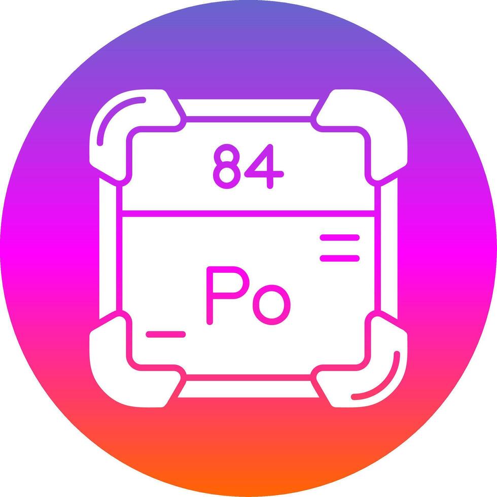 Polonium Glyph Gradient Circle Icon vector