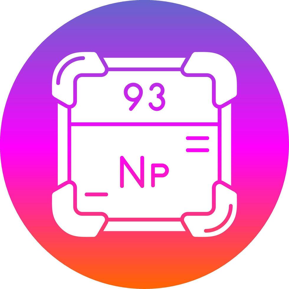 Neptunium Glyph Gradient Circle Icon vector