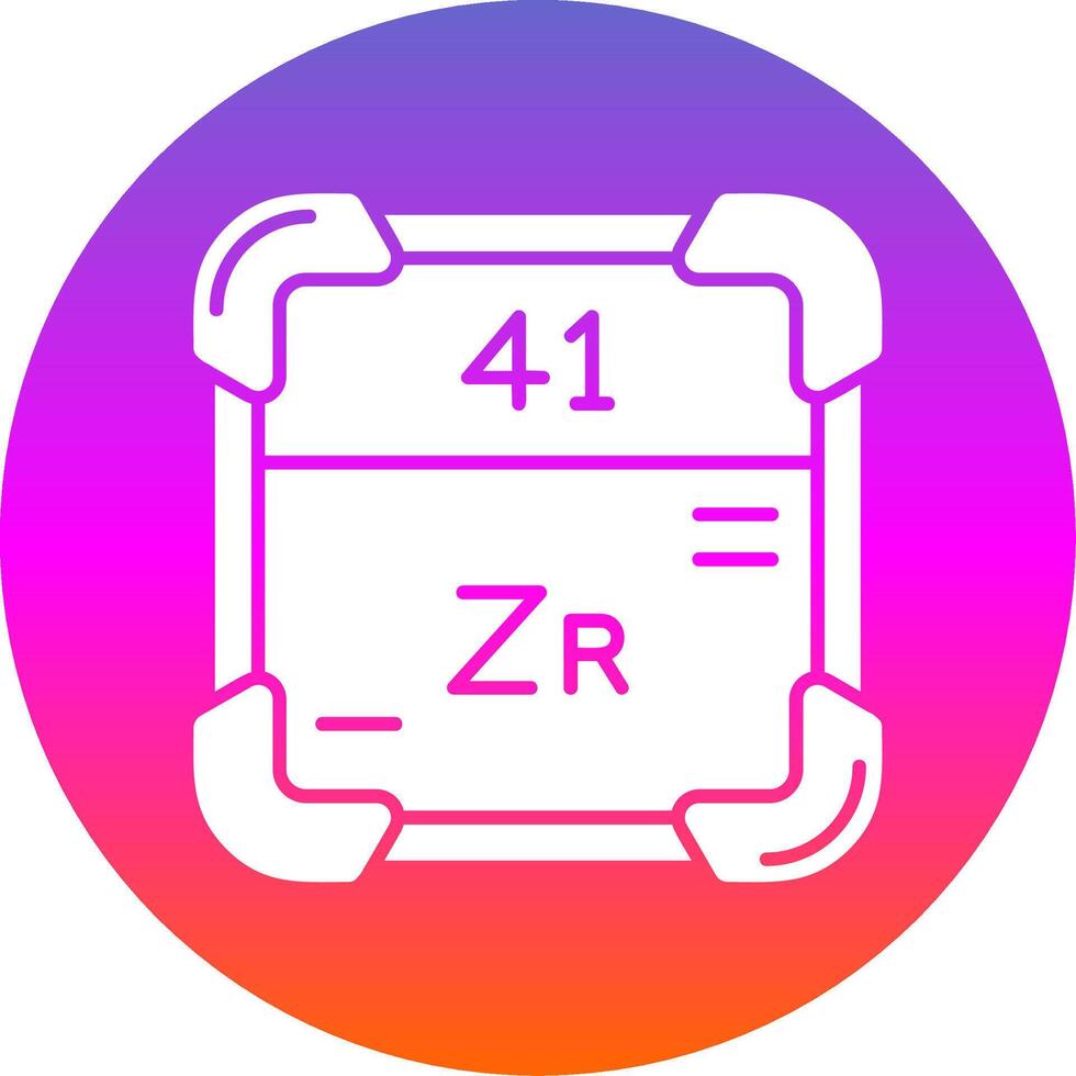 Zirconium Glyph Gradient Circle Icon vector