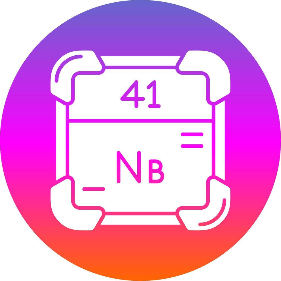 Niobium Glyph Gradient Circle Icon vector
