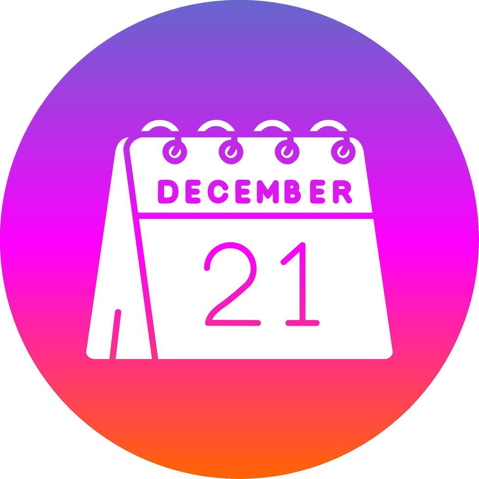 21 de diciembre glifo degradado circulo icono vector