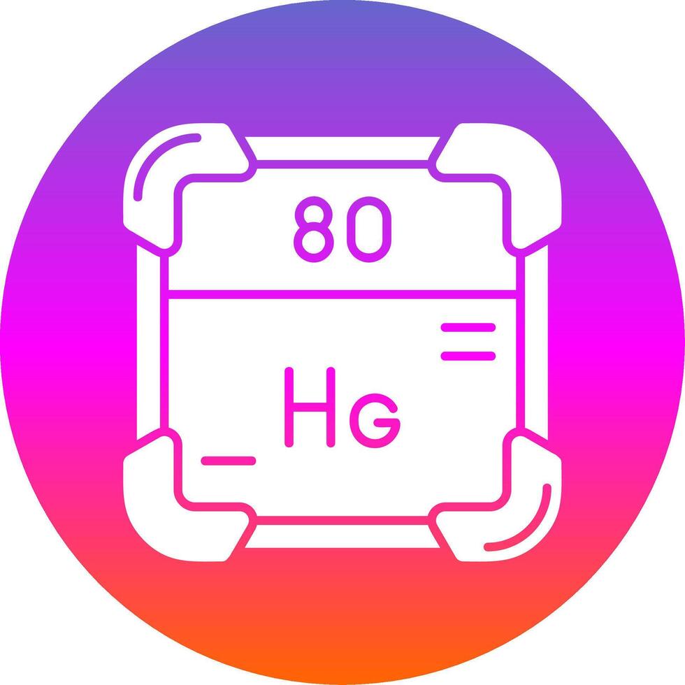 Mercury Glyph Gradient Circle Icon vector