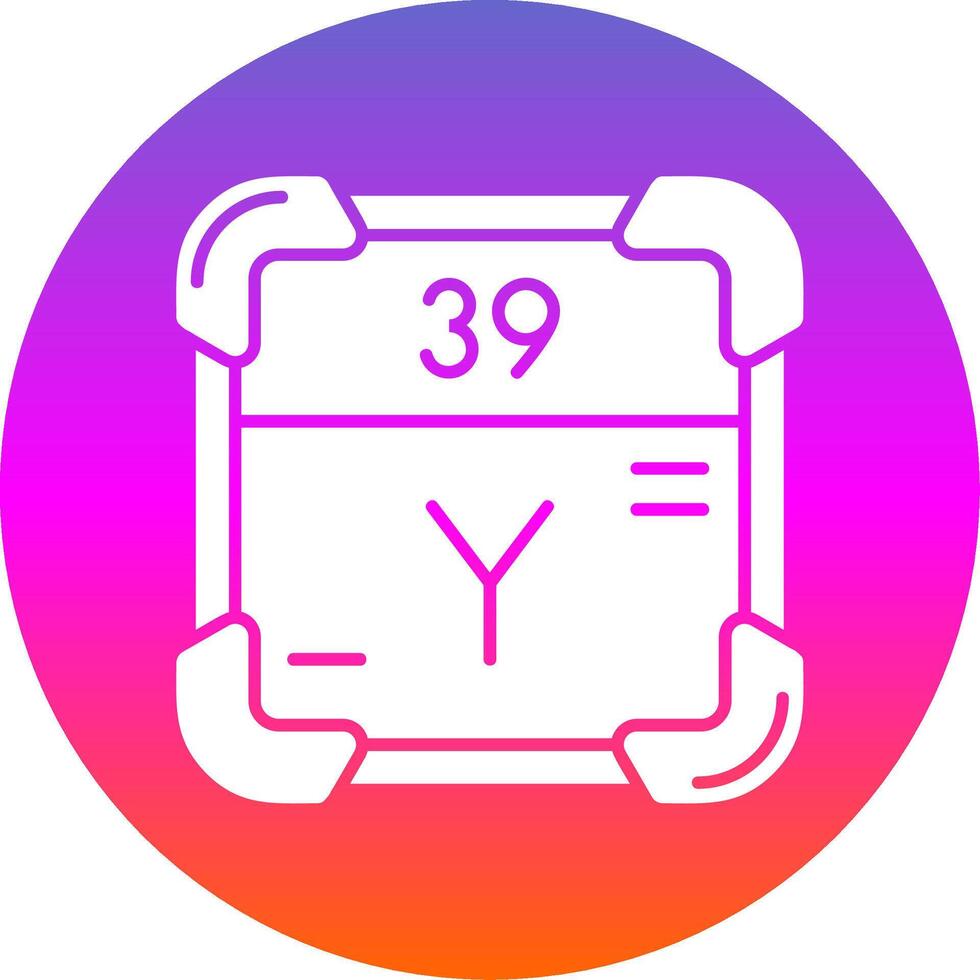 Yttrium Glyph Gradient Circle Icon vector