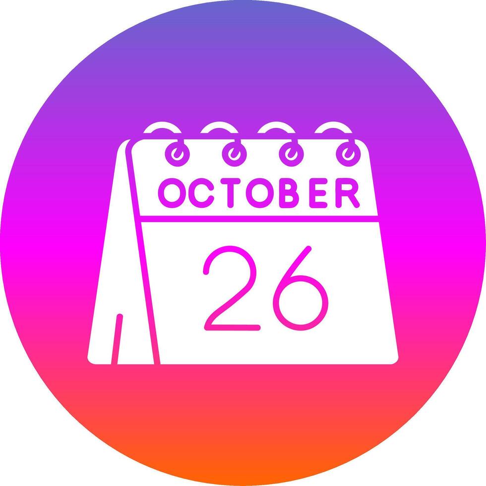 26th of October Glyph Gradient Circle Icon vector