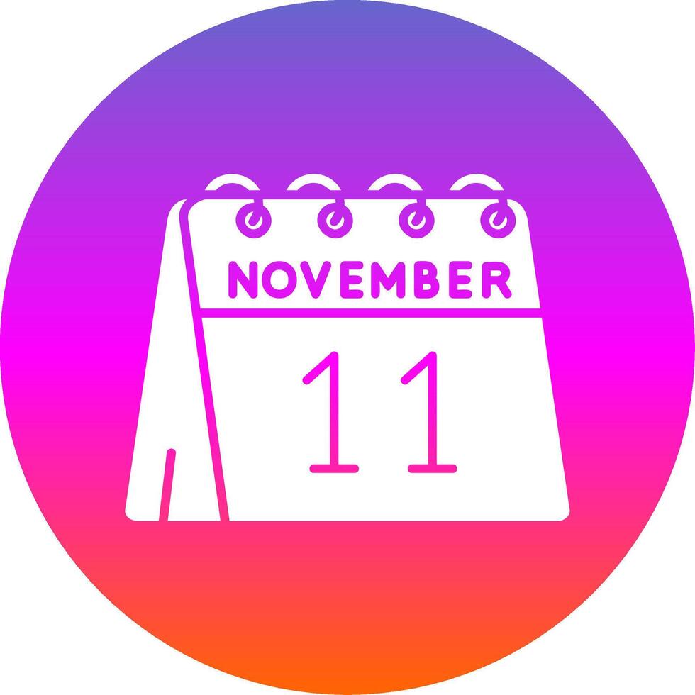 11 de noviembre glifo degradado circulo icono vector
