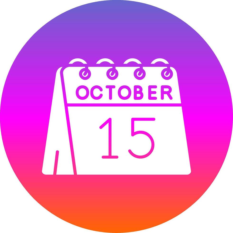 15th of October Glyph Gradient Circle Icon vector