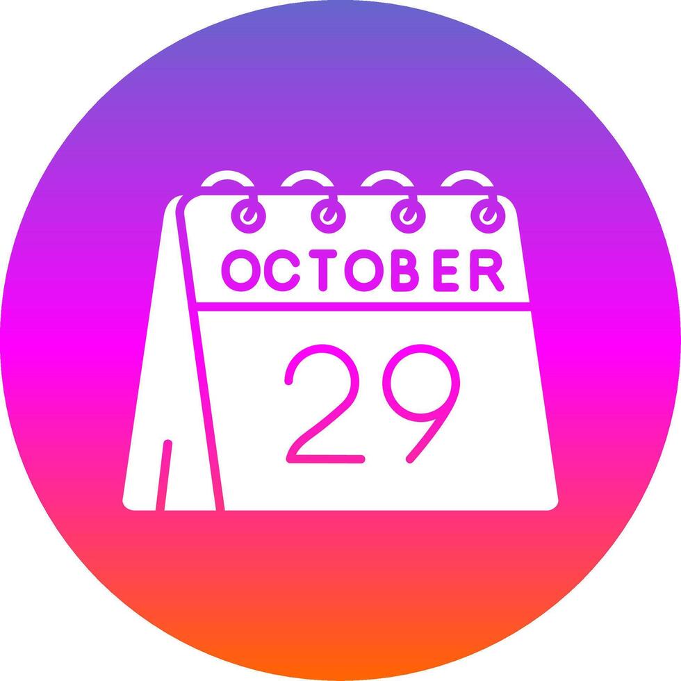 29 de octubre glifo degradado circulo icono vector