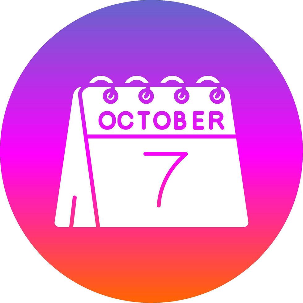 7th of October Glyph Gradient Circle Icon vector