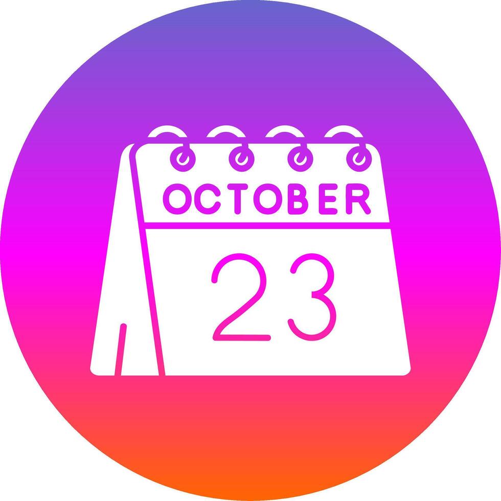 23rd of October Glyph Gradient Circle Icon vector