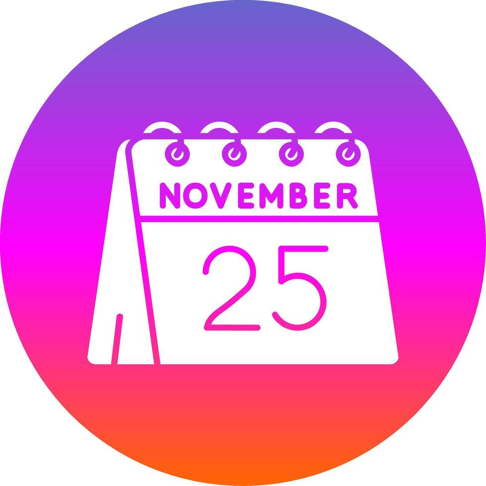 25th of November Glyph Gradient Circle Icon vector