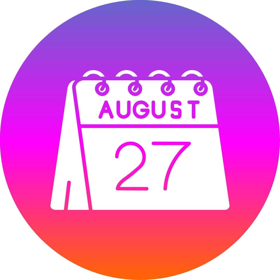 27th of August Glyph Gradient Circle Icon vector