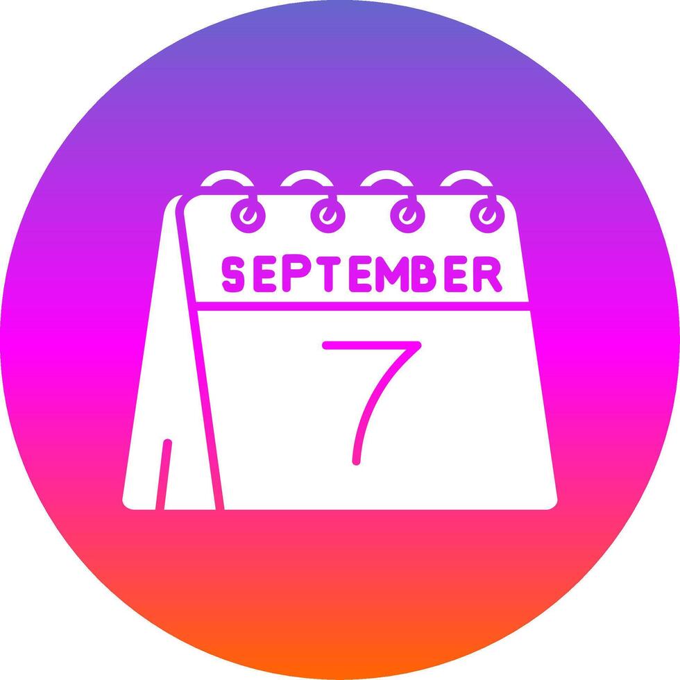 7mo de septiembre glifo degradado circulo icono vector