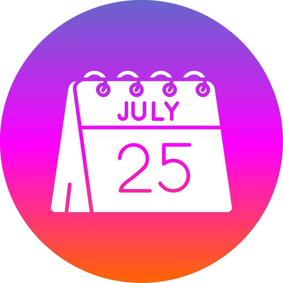 25th of July Glyph Gradient Circle Icon vector