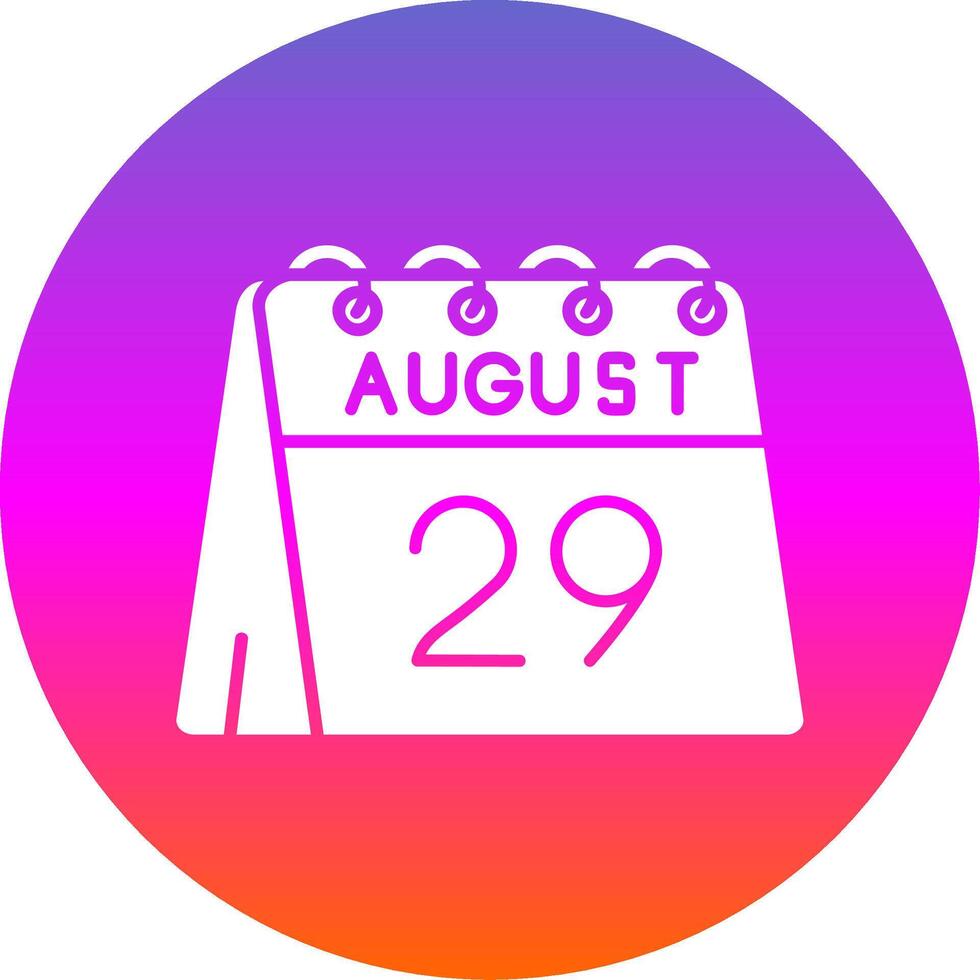 29th of August Glyph Gradient Circle Icon vector