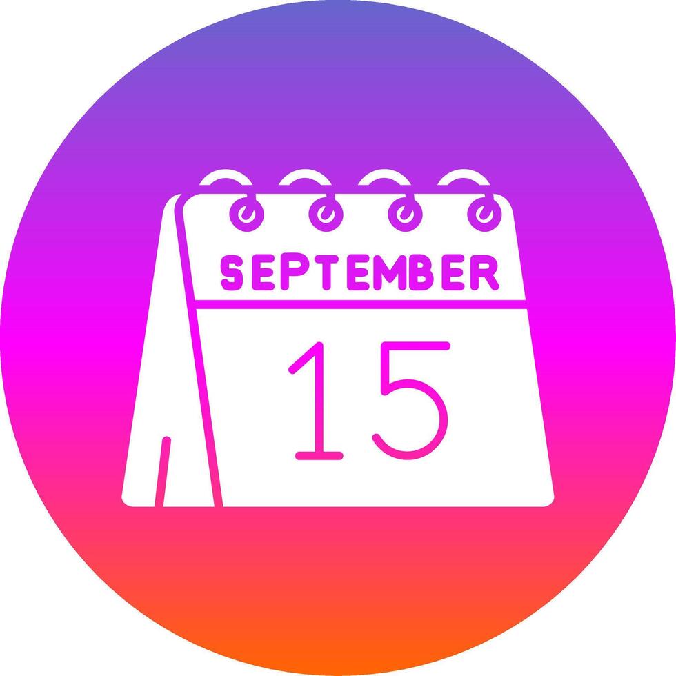 15th of September Glyph Gradient Circle Icon vector