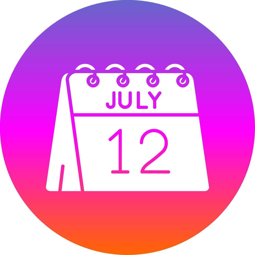 12th of July Glyph Gradient Circle Icon vector