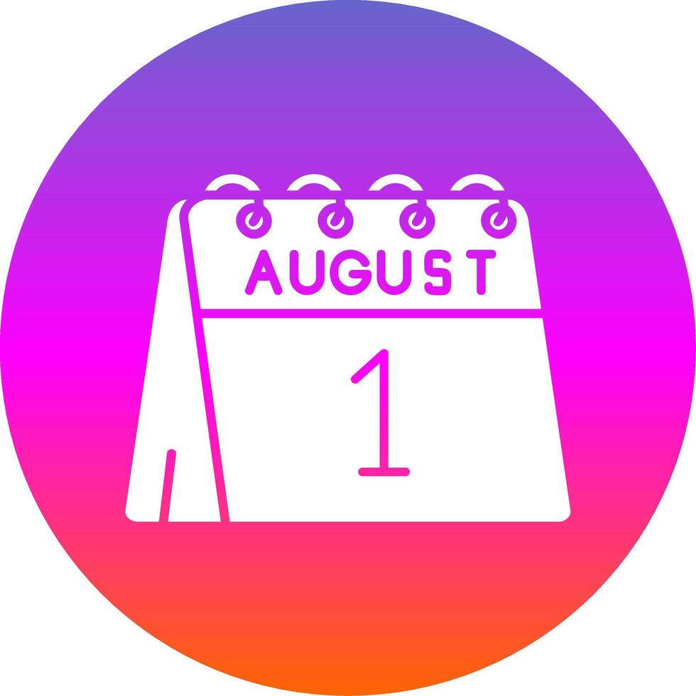 1st of August Glyph Gradient Circle Icon vector