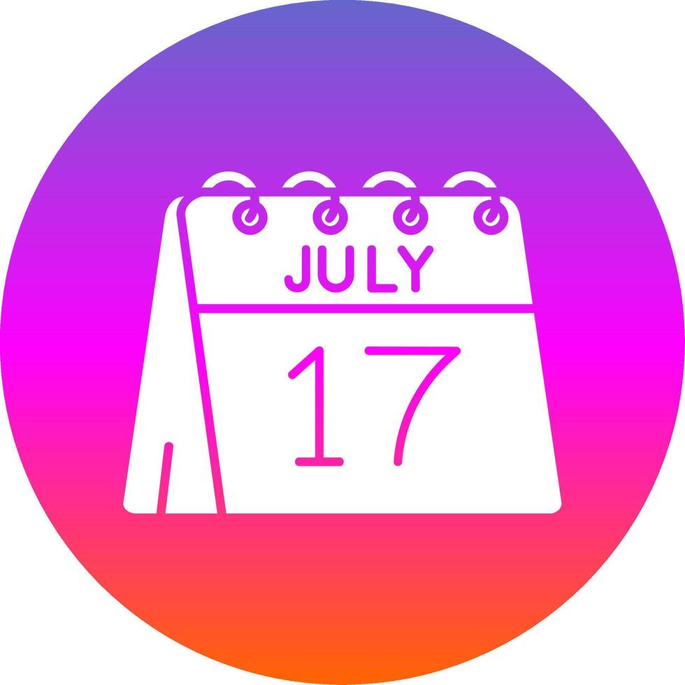 17th of July Glyph Gradient Circle Icon vector