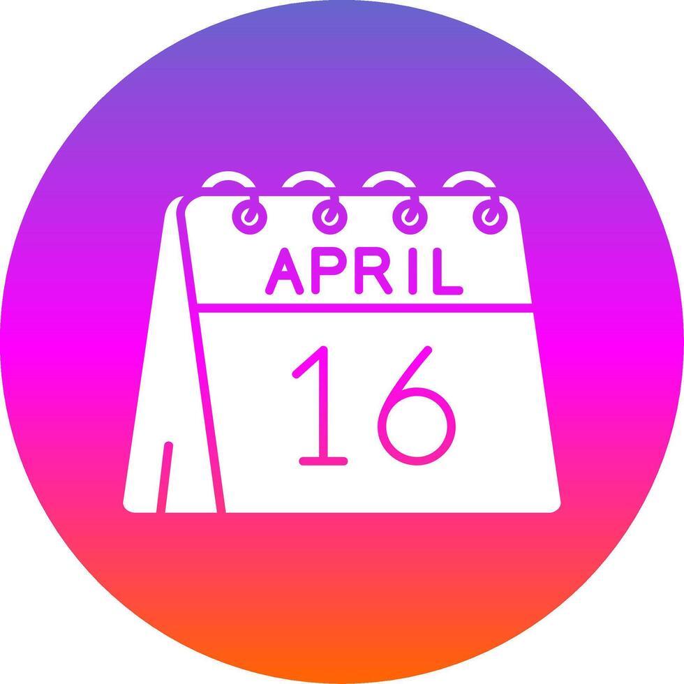 16th of April Glyph Gradient Circle Icon vector