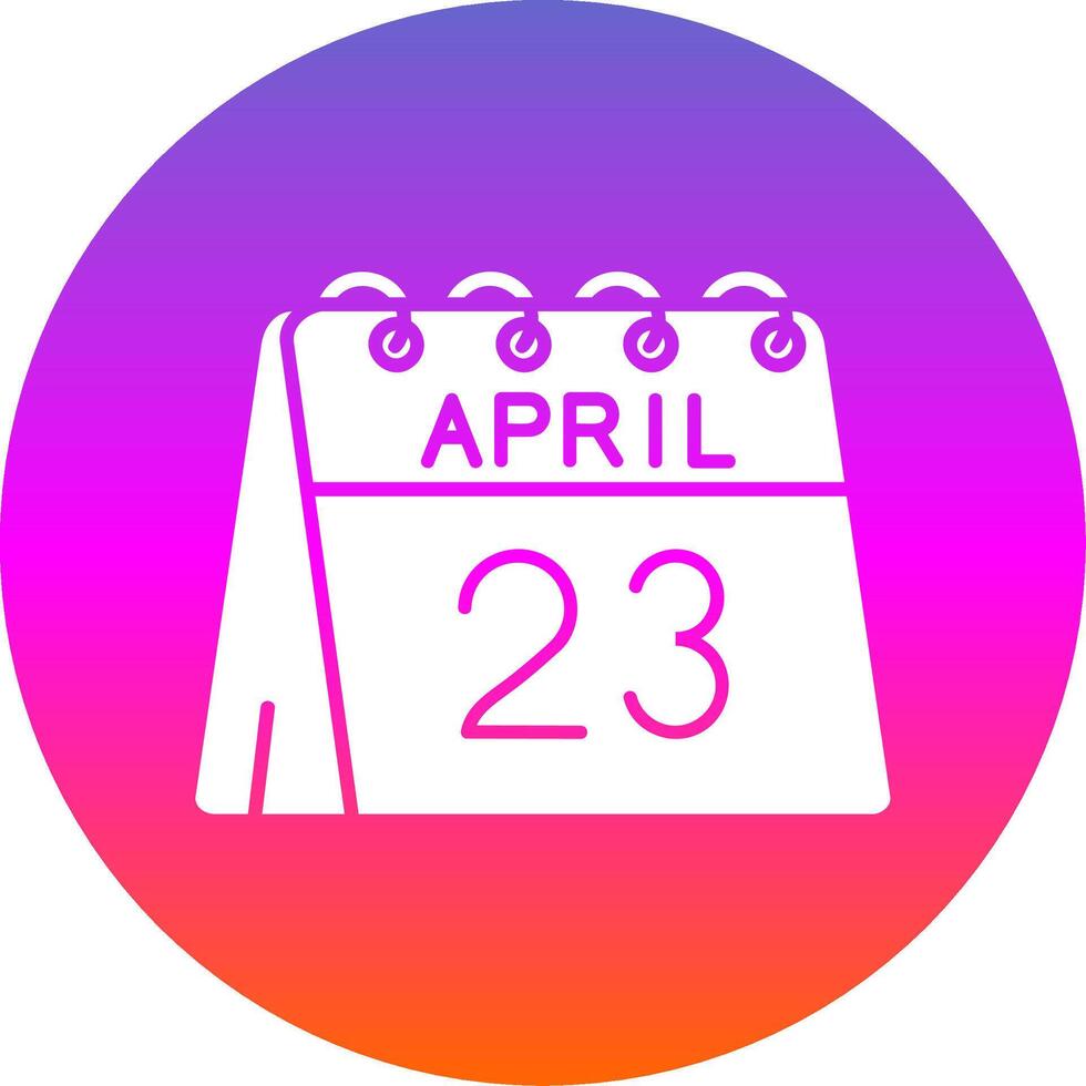 23rd of April Glyph Gradient Circle Icon vector