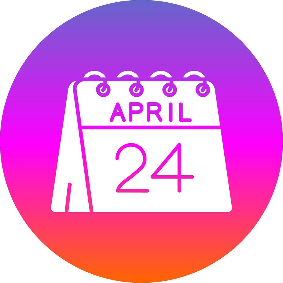 24th of April Glyph Gradient Circle Icon vector