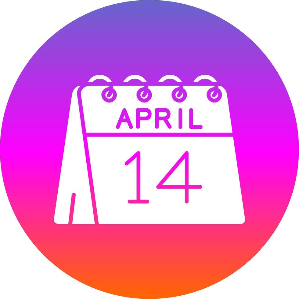 14th of April Glyph Gradient Circle Icon vector