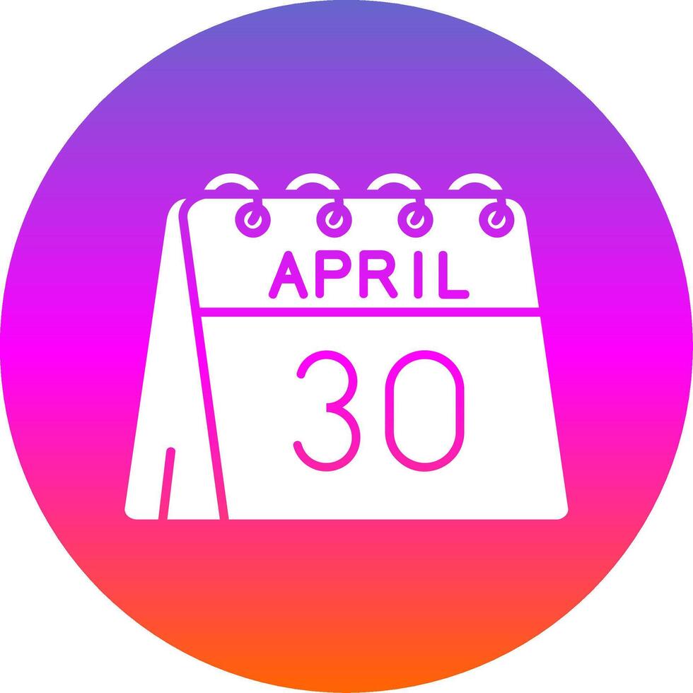 30th of April Glyph Gradient Circle Icon vector