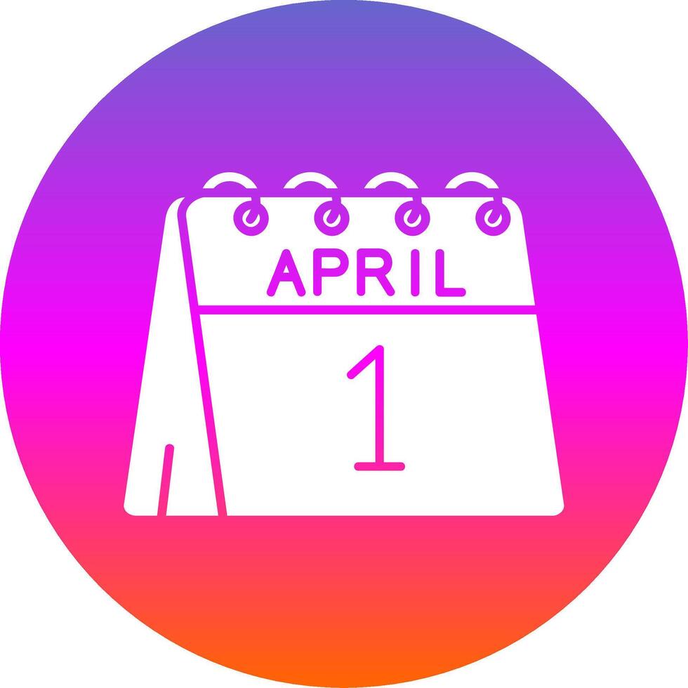 1st of April Glyph Gradient Circle Icon vector