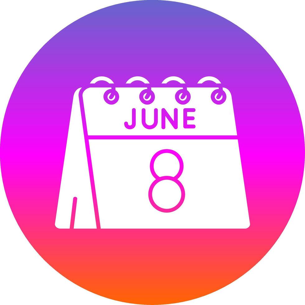 8th of June Glyph Gradient Circle Icon vector