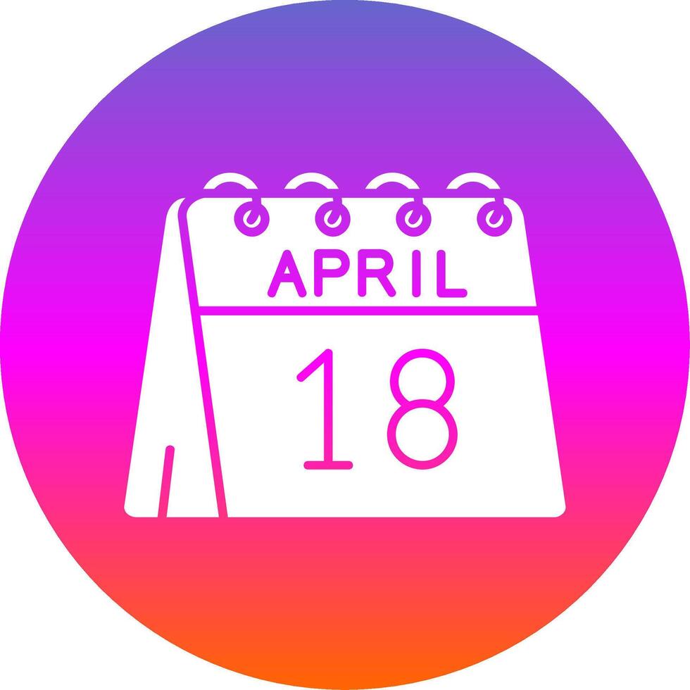 18 de abril glifo degradado circulo icono vector