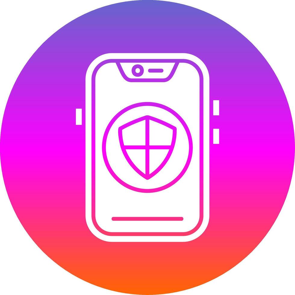 Shield Glyph Gradient Circle Icon vector