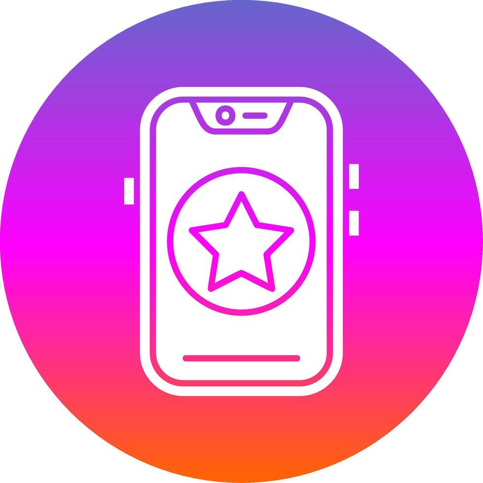 Star Glyph Gradient Circle Icon vector