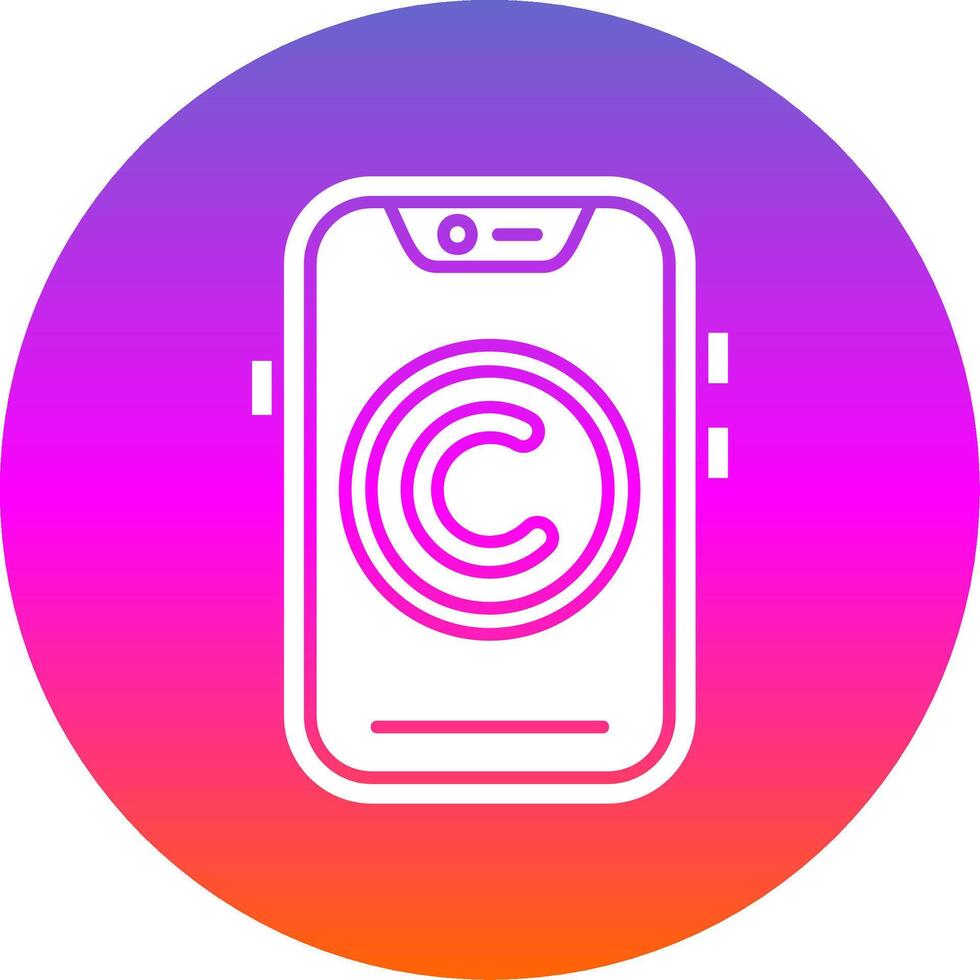 Copyright Glyph Gradient Circle Icon vector